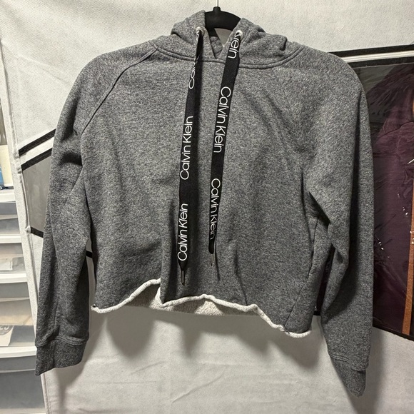 Calvin Klein Charcoal Hoodie with Logo Accents - Picture 1 of 7